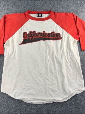 Vintage Giant Californication 1999 Baseball T-Shirt Red Hot Chilli Peppers XL